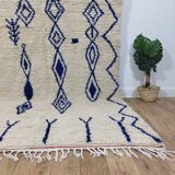 Azilal Vintage Rug 276x180 cm - Blue Geometric Patterns