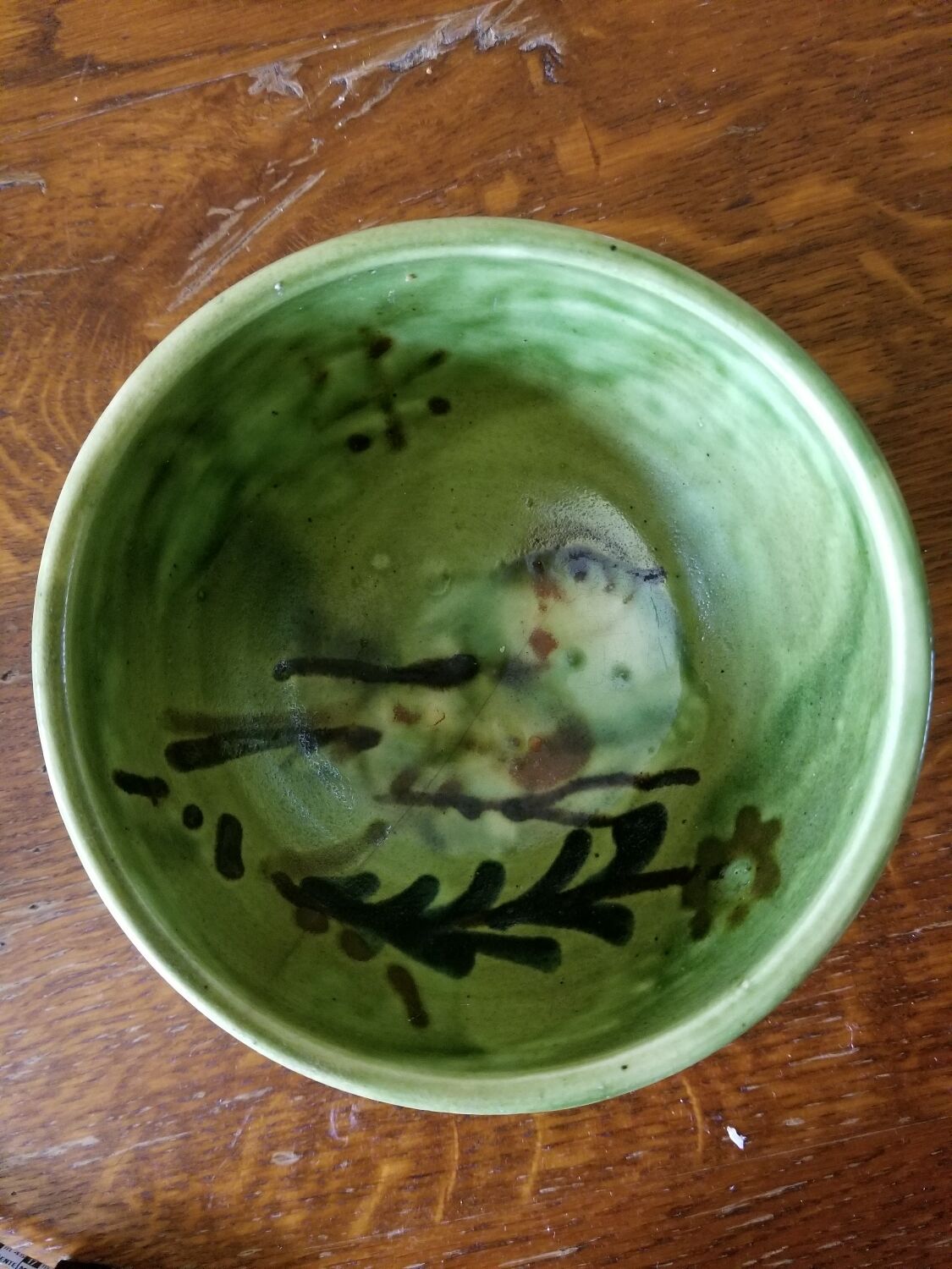 Green bowl from manufacture Saint Jorioz Annecy
