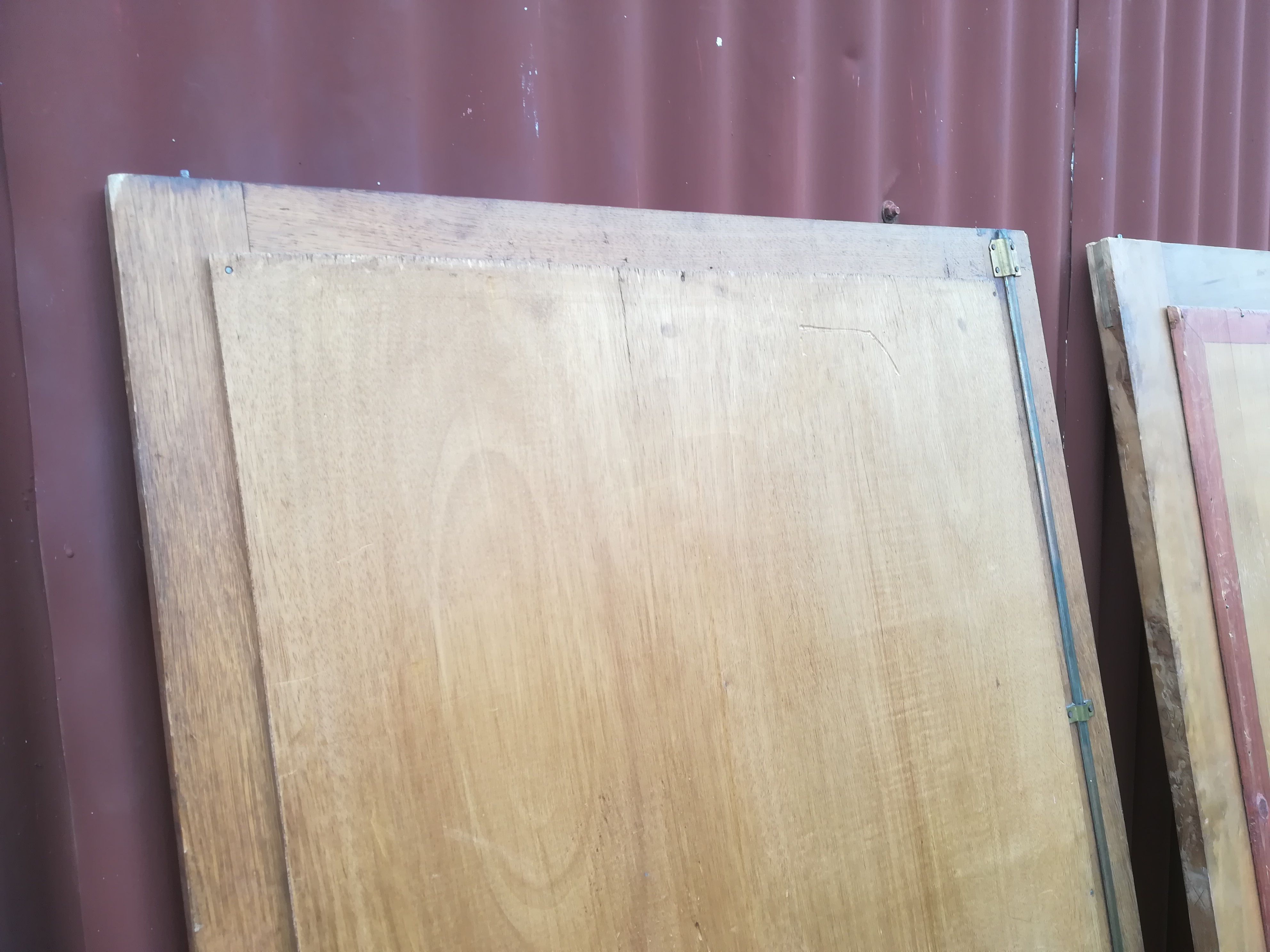 Duo of art deco mirrors on old 70x160 cm cabinet doors