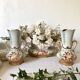 Art Nouveau slip vases, old fireplace decoration