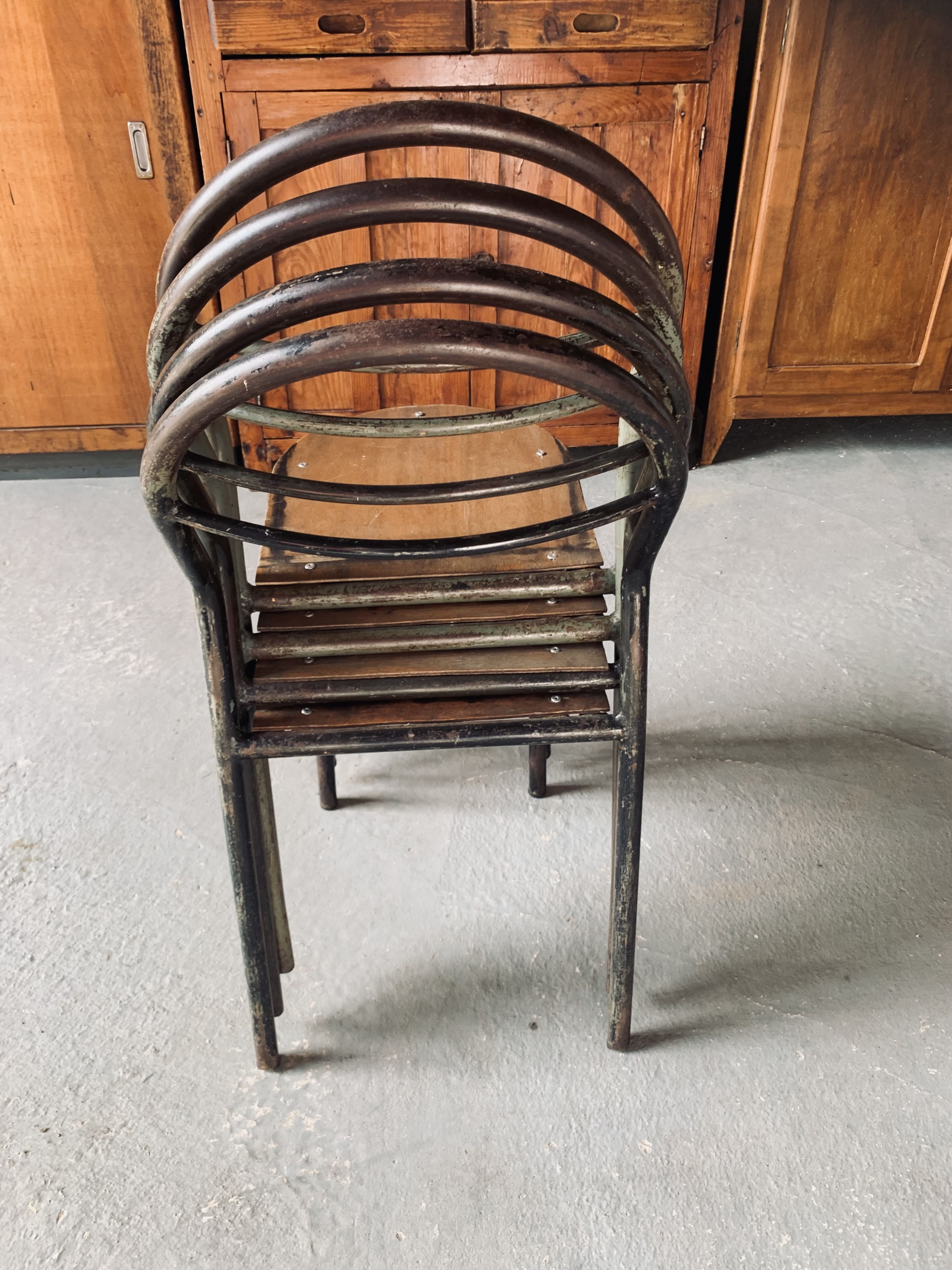 Set of 2 Mobilor chairs - 1950's - metal and wood