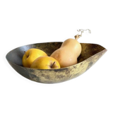 Vintage brass drop-shaped fruit bowl