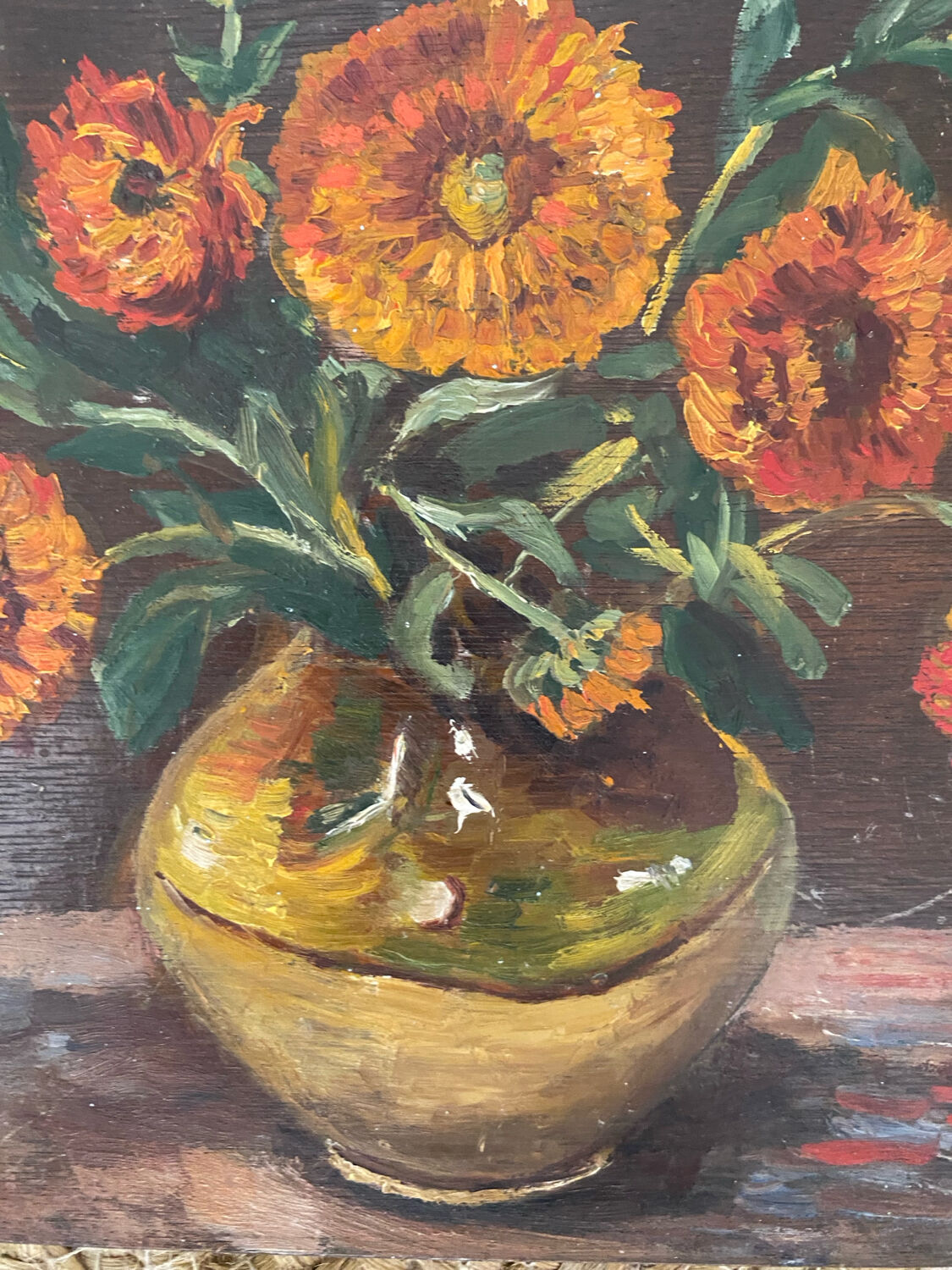 Still life "marigolds in a vase"