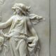 Small limestone bas-relief of petrifying fountains, antique scene, vintage