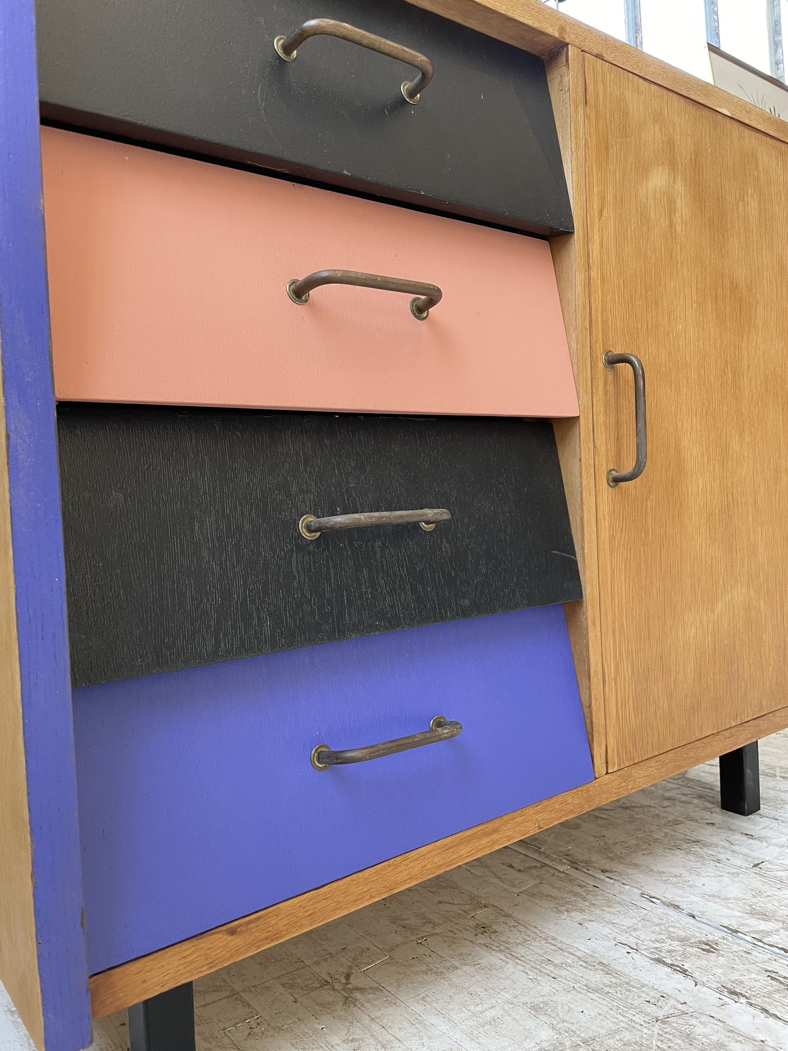 Colorful chest of drawers furniture 60s