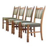 Chaises de salle à manger en chêne brutaliste danois vintage, style Henning Kjærnulf, années 1960.