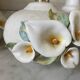 Pair of bedside lamps, vintage floral ceramic by Nazareno Picciotti, Deruta Italie