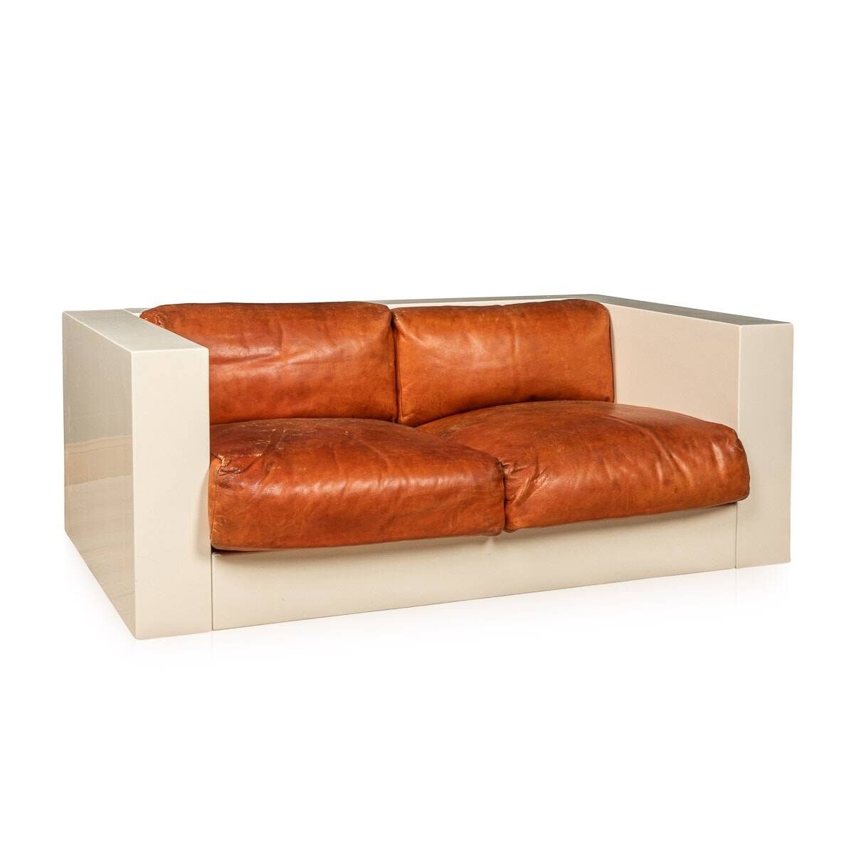 20thc two-seater saratoga sofa by lella and massimo vignelli for poltronova