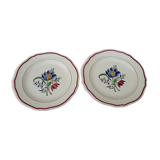 2 earthenware plates of gien model savoie diam 24.5 cm
