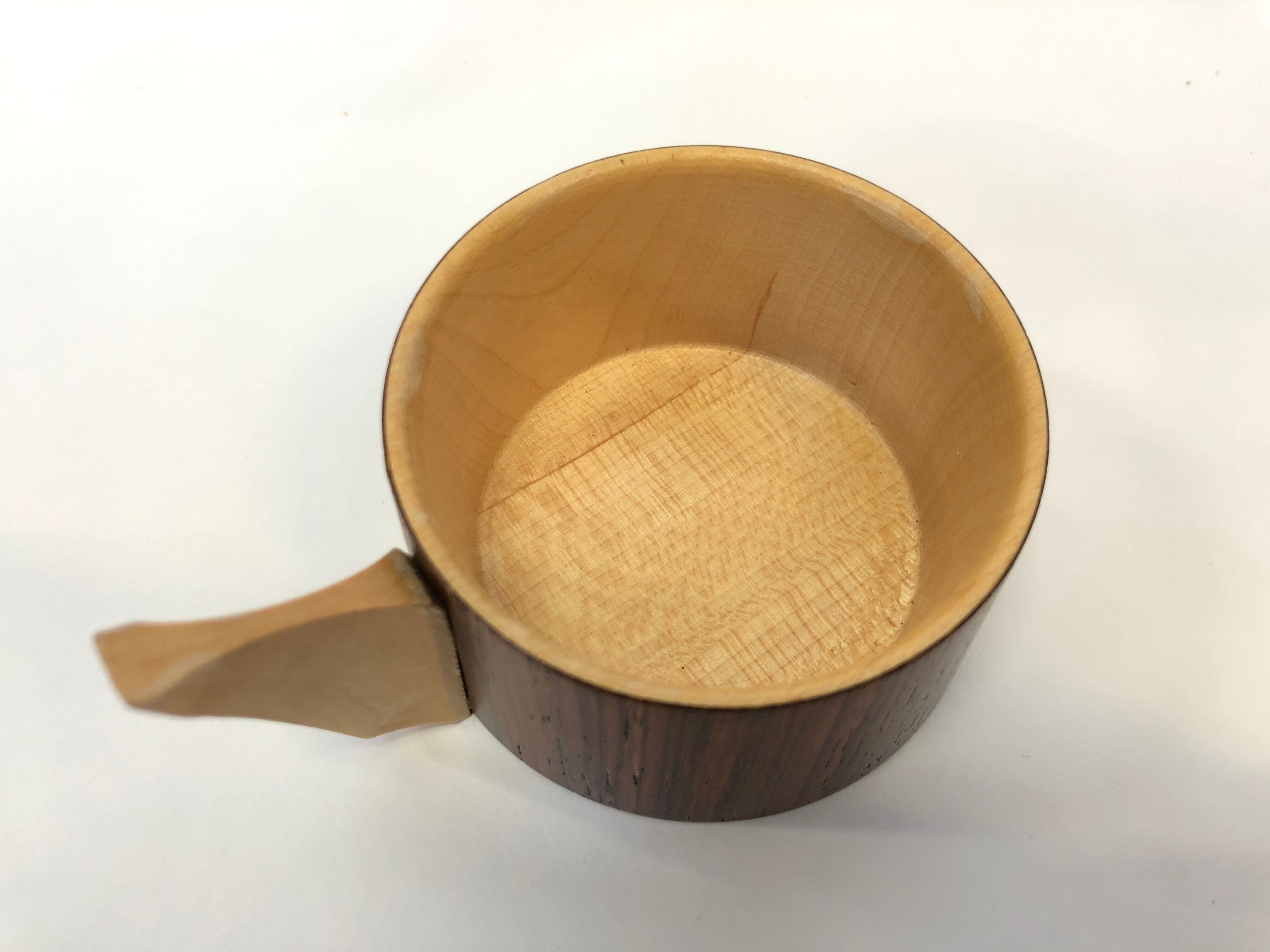 Vintage wooden cups and saucers in teak