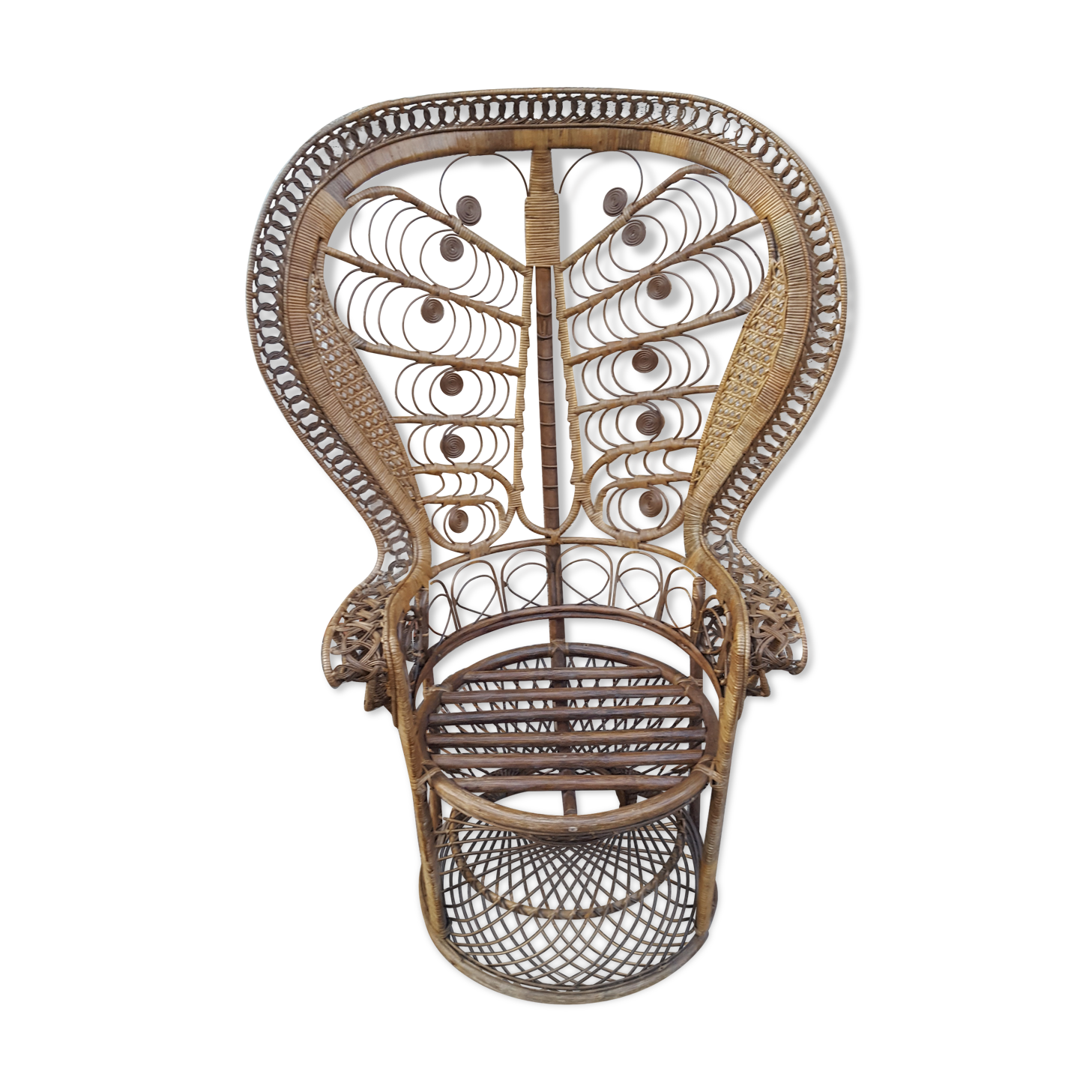 Emmanuelle peacock rattan chair