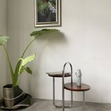 Bauhaus art deco console table in wood and chrome