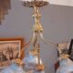Chandelier in gilded bronze late 19th century around 1900 holophane glassware