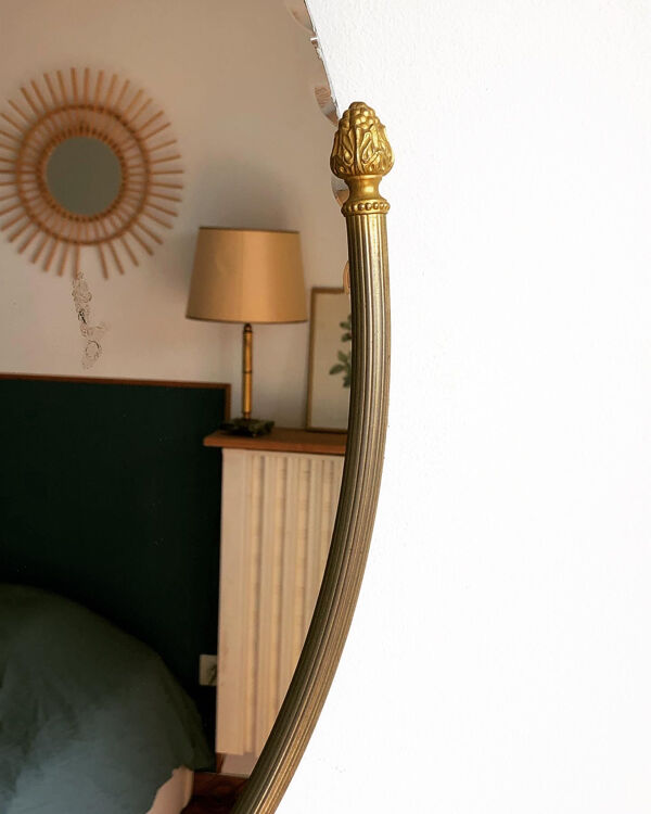 Miroir mural biseauté cadre doré