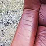 Pair of armchairs and De Sede sofa in cognac leather from the 70s/80s