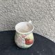 Lunch service in enameled ceramic, slip, white, pink and green, vintage