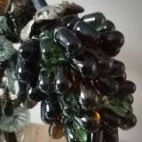 Art deco lamp, bunches of grapes in Murano glass, bronze base