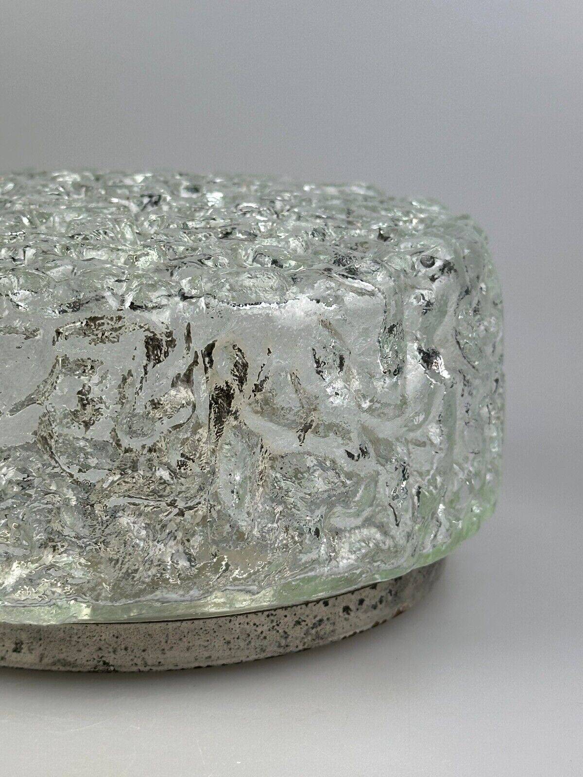 60s 70s ceiling lamp Glashütte Limburg Germany Plafoniere glass & metal