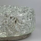 60s 70s ceiling lamp Glashütte Limburg Germany Plafoniere glass & metal