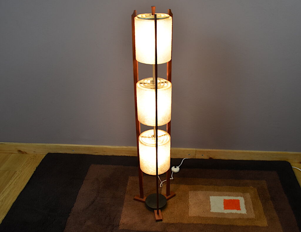 Lamppost Design Scandinavian teak and Perspex Vintage 1960