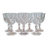 Set of 7 glasses in chiseled crystal