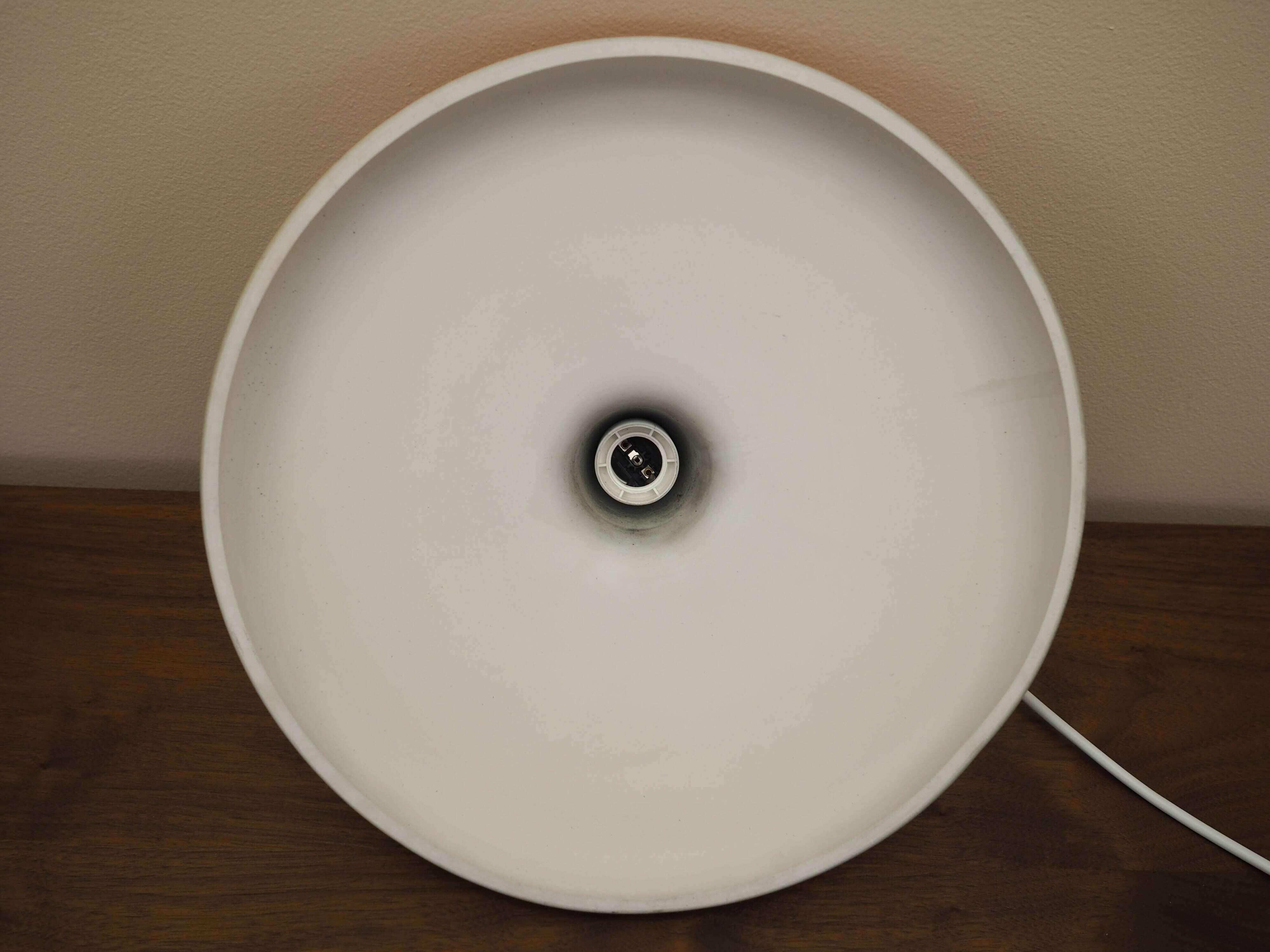 Danish red metal pendant lamp, industrial style, 1960s