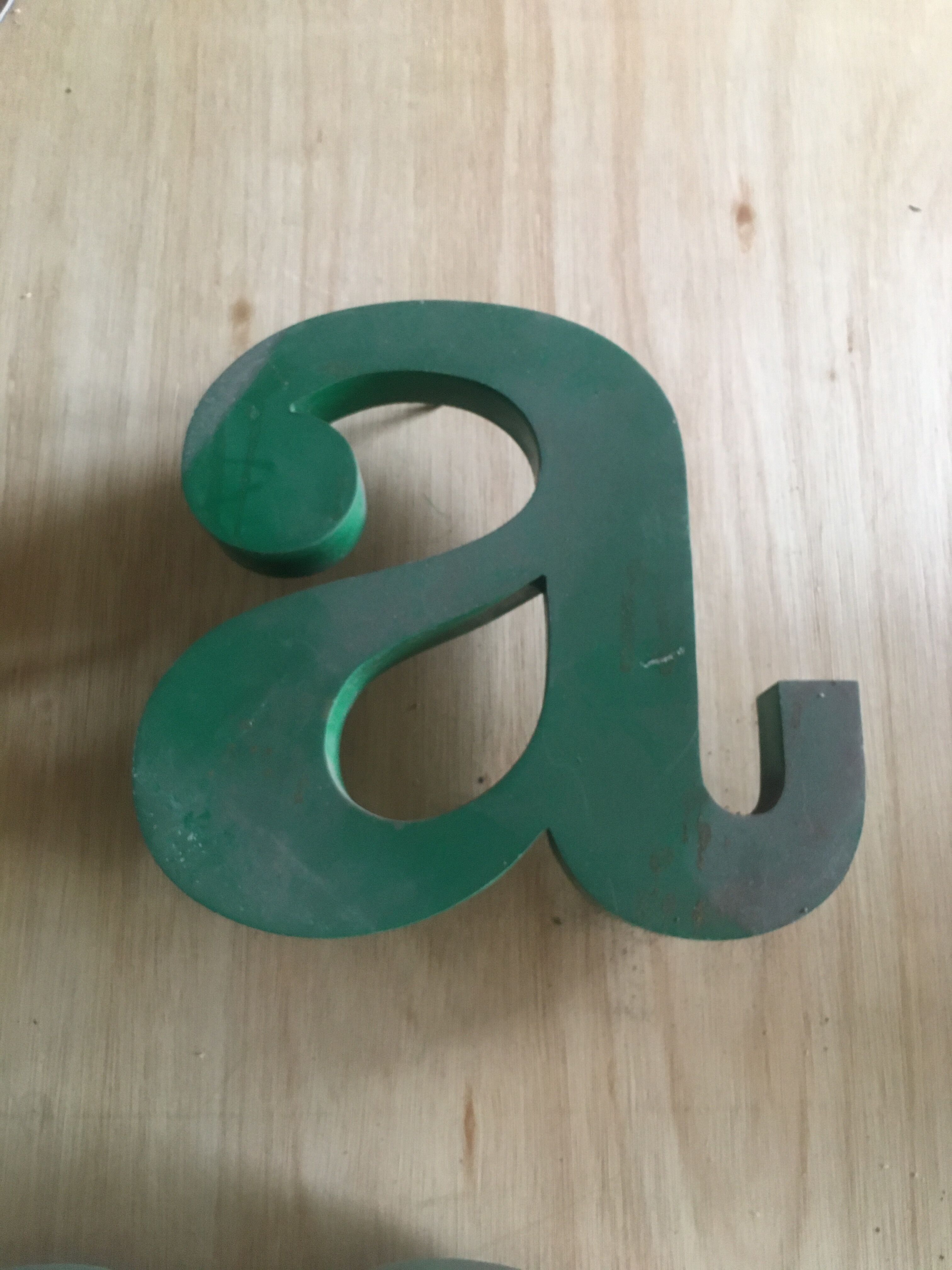 Old industrial letter in zinc