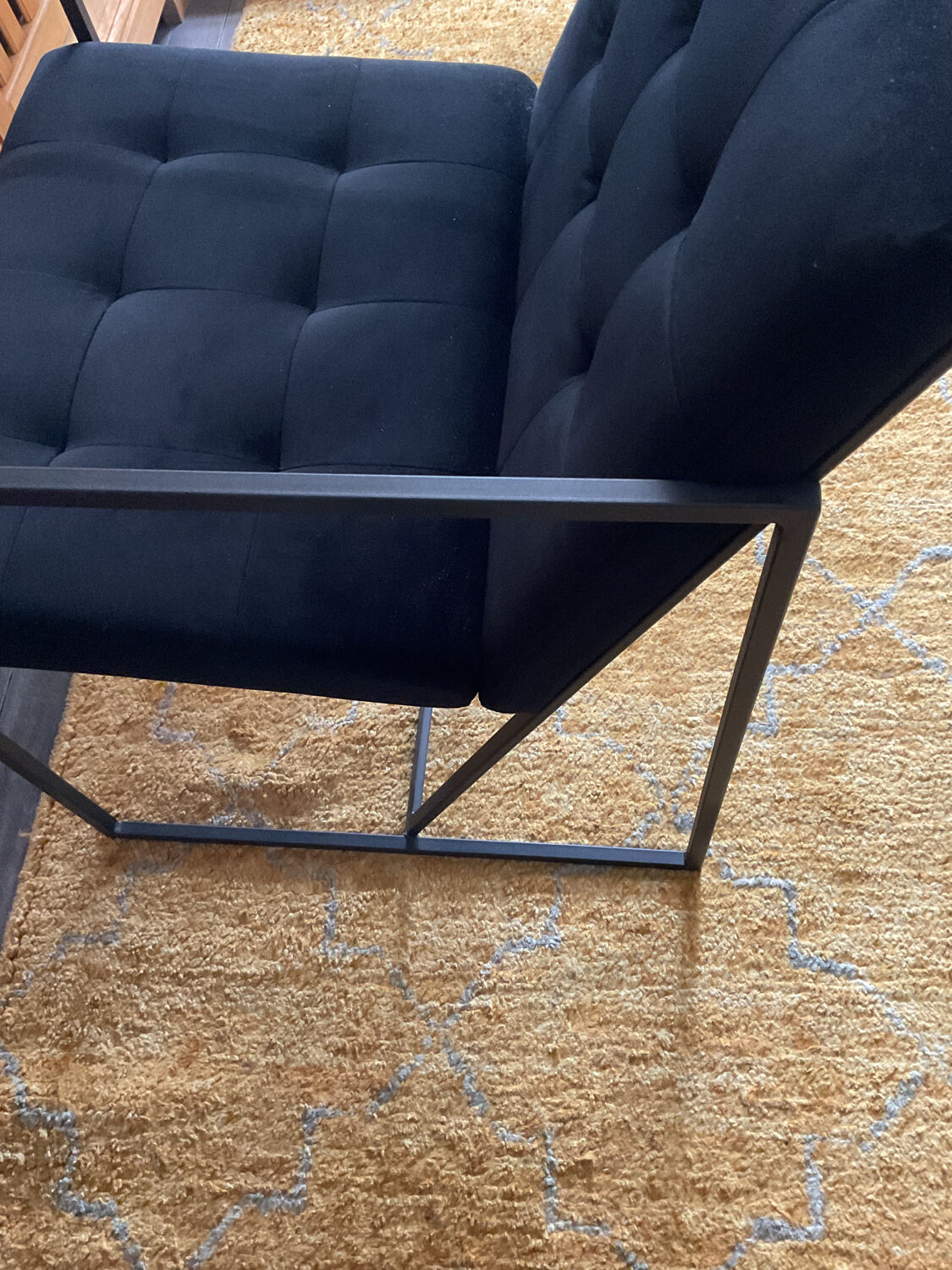 Cube velvet armchair