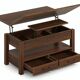 Vintage Lift-Top Coffee Table with Drawers, Hidden Storage & Laptop Stand, Convertible Coffee Table