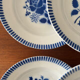 6 assiettes creuses Lunéville modèle Évian – décor floral