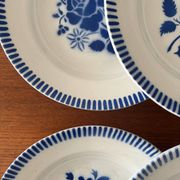 Set of 6 deep plates Luneville model Évian – floral decoration
