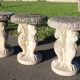 Ensemble de jardin table et 6 tabourets, Italie début XXe siècle