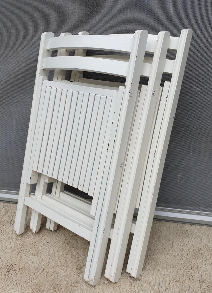 Set 3 folding chairs wood