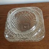 Plafonnier en verre moulé de forme carré en pointe de diamant