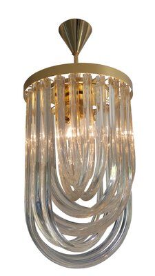 Plafonnier du milieu du siècle en verre de Murano