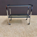 Metal and smoked glass dessert table