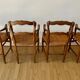 Set of 4 Louis XV style oak straw chairs/armchairs