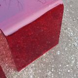 Set of 3 nesting tables in red plexiglass from the 70-80s