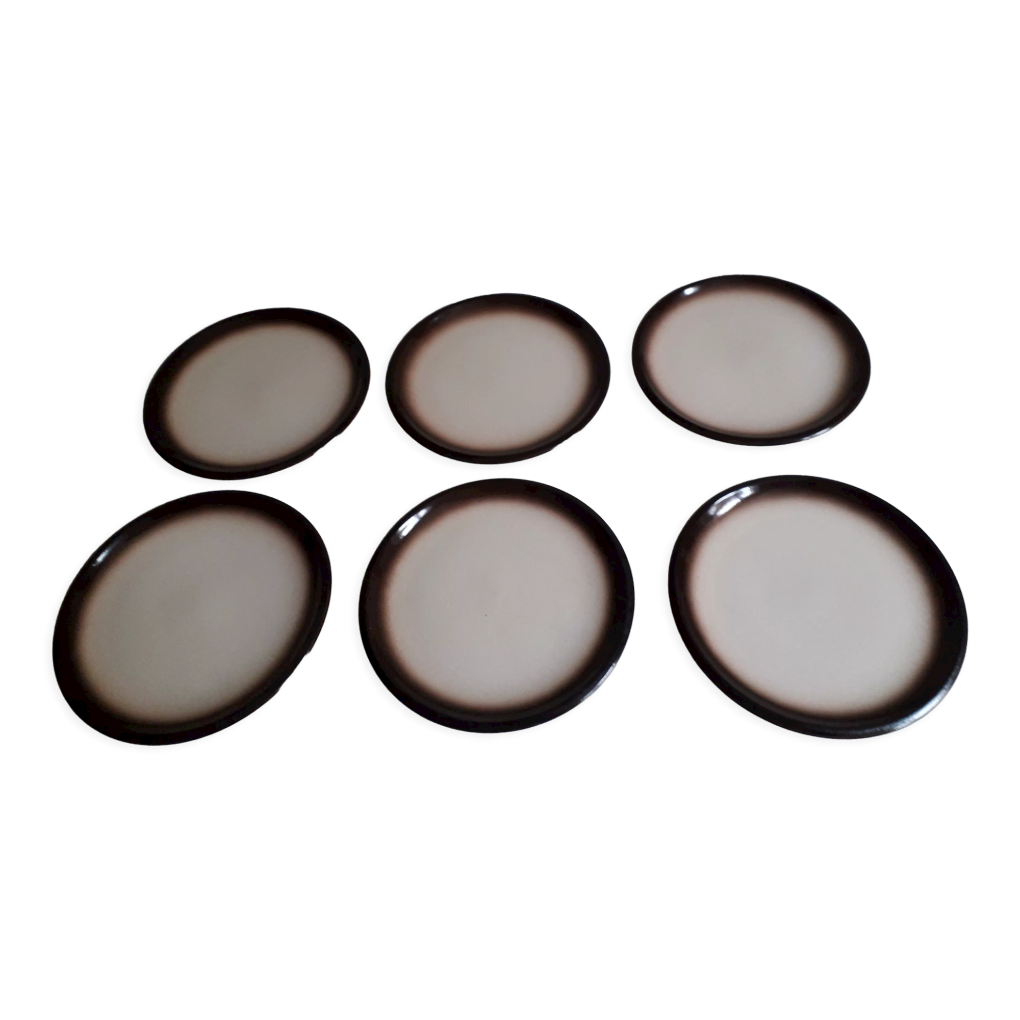 Set of 6 dessert plates La Louvière Belgium