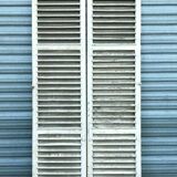 19th century painted solid oak shutter