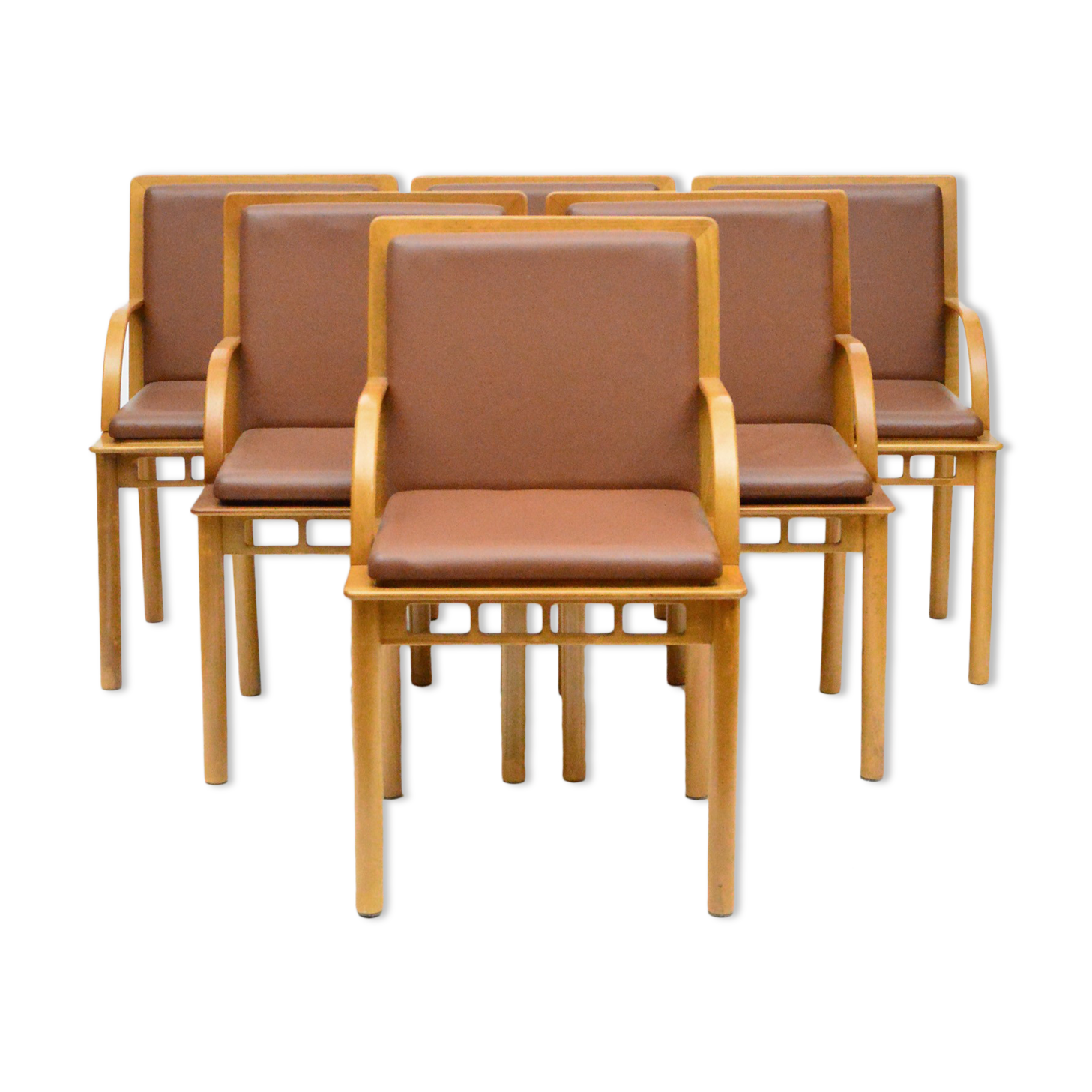 Set Of 6 chaises bridge par Ettore Sottsass pour Knoll Studio, 1988