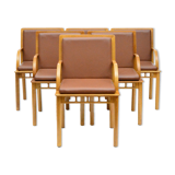 Set Of 6 chaises bridge par Ettore Sottsass pour Knoll Studio, 1988