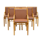 Set Of 6 chaises bridge par Ettore Sottsass pour Knoll Studio, 1988