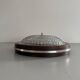 Flush mount in glass crystal and mahogany wood base, 1960s, Switzerland