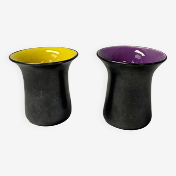 Set of 2 vintage ceramic candle holders