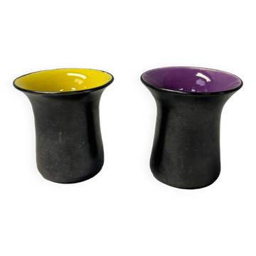 Set of 2 vintage ceramic candle holders
