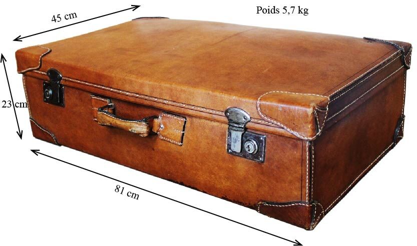 Antique XXL leather suitcase