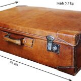 Antique XXL leather suitcase