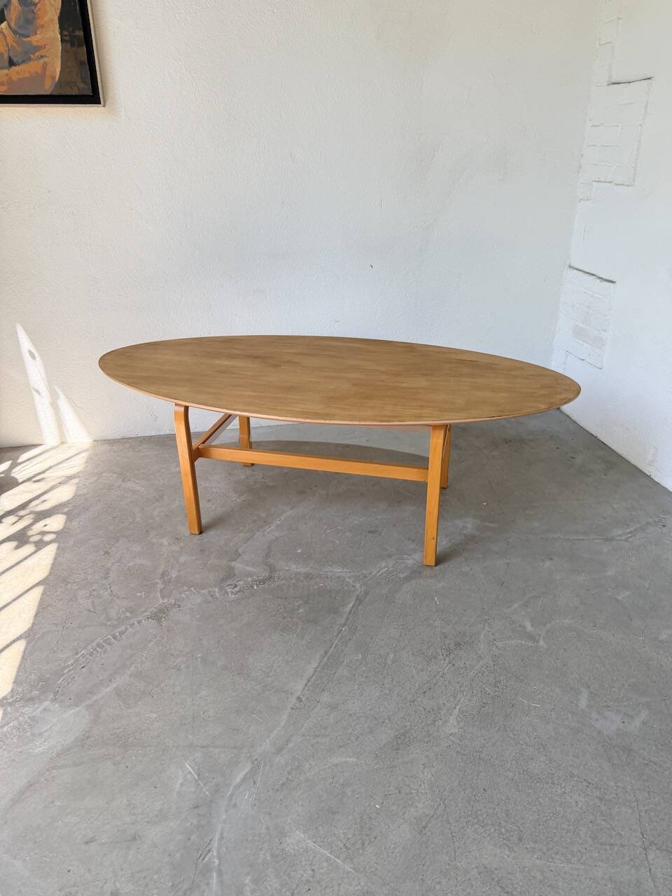 Oval coffee table beech 1980 Aalto Ikea