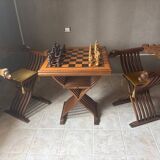 Chess table with its armchairs